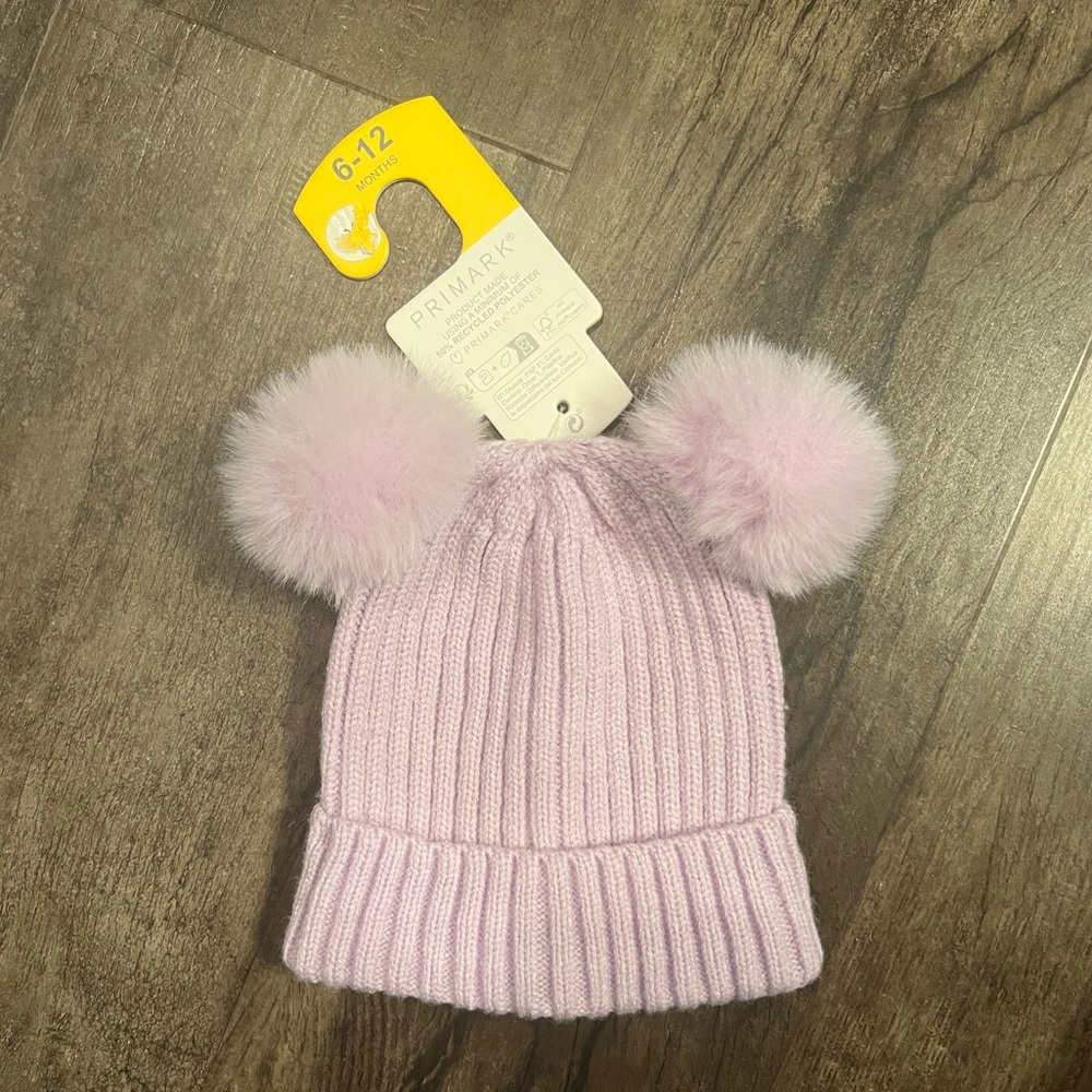 Primark Baby Pom Pom Beanie Lavender